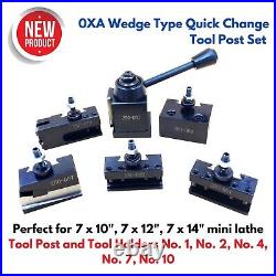 0XA Steel Wedge Type Quick Change Tool Post Holder Set For Mini Lathe 6-9 SWING