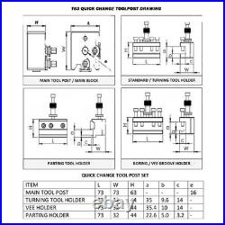 11 Pcs Quick change Tool Post System (T63 Suit Most Lathes) 25mm Opening