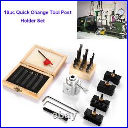 19pcs/set Quick Change Tool Post Holder Black Holder Turning Boring Lathe CNC