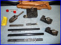 (3) Aloris BXA Quick Change Tool Holders with Tools BXA-1, BXA-2, BXA-6