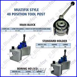 40 Position Quick Change Tool Post Multifix A1 With AD2090 AB2090 Holder in US