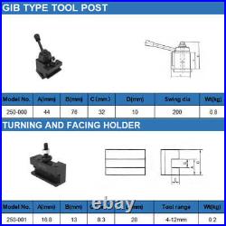 6Pack Wedge Type Quick Change Tool Post Set Fit for 6-9inch Swing Small Lathe