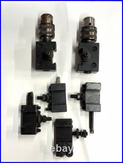 6-Piece BXA 200 Series Quick Change Lathe Tool Holder Lot (2) Drill Chucks