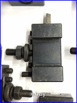 6-Piece BXA 200 Series Quick Change Lathe Tool Holder Lot (2) Drill Chucks