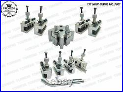 9 Pieces Set T37 Quick-Change Tool post With 6 Standard, 1 Vee, 1 Parting holder 9 Pieces Set T37 Quick-Change Tool post With 6 Standard, 1 Vee, 1 Parting holder