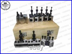 9 Pieces Set T37 Quick-Change Tool post With 6 Standard, 1 Vee, 1 Parting holder 9 Pieces Set T37 Quick-Change Tool post With 6 Standard, 1 Vee, 1 Parting holder