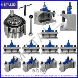 A1 40Position Quick Change Tool Post 12 pc For 150-300mm Lathe 6-12 Multifix A
