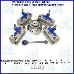 A1 40Position Quick Change Tool Post Kit For 150-300mm Lathe 6-12 Multifix A