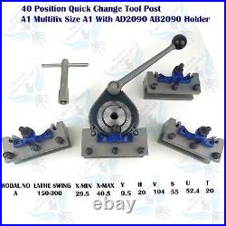 A1 40Position Quick Change Tool Post Kit For 150-300mm Lathe 6-12 Multifix A