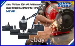 AXA Size 250-100 Set Piston Type Quick Change Tool Post Set For Lathe 6- 12