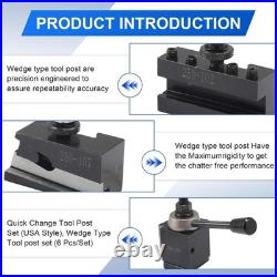 AXA Size 250-100 Set Piston Type Quick Change Tool Post Set for Lathe 6-12