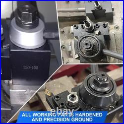 AXA Size 250-100 Set Piston Type Quick Change Tool Post Set for Lathe 6- 12 USA