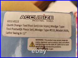 Accusize Industrial Tools AXA #111 6 Pc Wedge Type Quick Change Tool Post Set