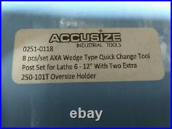 Accusize Tools 8 piece AXA Wedge Type Quick change tool post set 6-12 Lathe