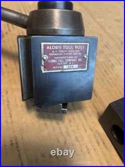 Aloris AXA Lathe Wedge Quick Change Tool Post With 8 Tool Holders, South Bend 9