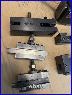 Aloris AXA Lathe Wedge Quick Change Tool Post With 8 Tool Holders, South Bend 9