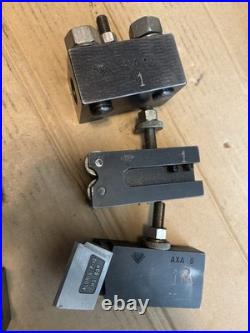 Aloris AXA Lathe Wedge Quick Change Tool Post With 8 Tool Holders, South Bend 9