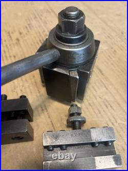Aloris AXA Lathe Wedge Quick Change Tool Post With 8 Tool Holders, South Bend 9