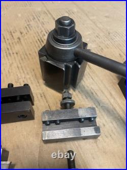 Aloris AXA Lathe Wedge Quick Change Tool Post With 8 Tool Holders, South Bend 9