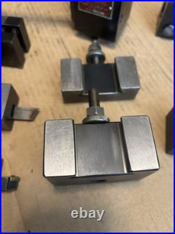 Aloris AXA Lathe Wedge Quick Change Tool Post With 8 Tool Holders, South Bend 9