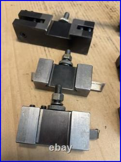 Aloris AXA Lathe Wedge Quick Change Tool Post With 8 Tool Holders, South Bend 9