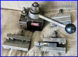 Aloris Model C Quick-Change Lathe Tool Post with2 Aloris C1 Holders and 2 Unmarked