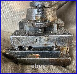 Aloris Model C Quick-Change Lathe Tool Post with2 Aloris C1 Holders and 2 Unmarked