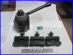 BXA 250-200 Import Quick Change Tool Post and 3x 250-202 (BXA-2) Holders