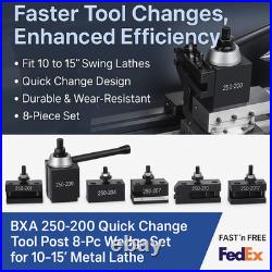 BXA 250-200 Series Quick Change Tool Post Set 8 Pc Holders Wedge Style Phase II