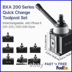 BXA 250-200 Series Quick Change Tool Post Set 8 Pc Holders Wedge Style Phase II