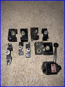 Big Lot Of Aloris Axa Quick Change Lathe Tool Post + 9 Holders