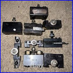 Big Lot Of Aloris Axa Quick Change Lathe Tool Post + 9 Holders
