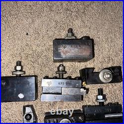 Big Lot Of Aloris Axa Quick Change Lathe Tool Post + 9 Holders