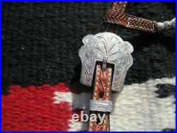 Billy Royal Tooled Leather Silver Ferrules Balls Quick Change Show Headstall