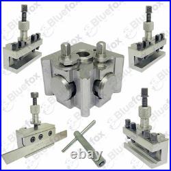 BlueFoxTools T51 5-Piece Quick Change Tool Post Set 16mm Standard, Boring &