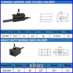 Durable Wedge Type Quick Change Tool Post Set For Mini Lathe Steel Material 6Pcs