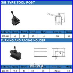 Durable Wedge Type Quick Change Tool Post Set For Mini Lathe Steel Material 6Pcs