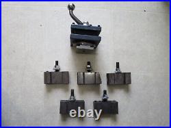 ENCO Lathe Tool Post Holder with 5 Quick Change Cutting Bit Holders EXCELLENT