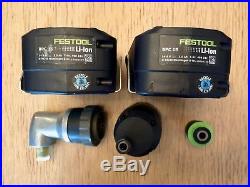 Festool C15 Li 3,0 Pro Quick Change Drill Kit w 90º, offset, hex driver, chuck