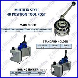 Fine Ground Quick Change Tool Post A Multifix Type A With AD2090 AH2090 Holders