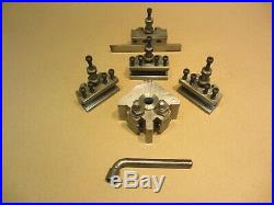 GENUINE ELLIOT QUICK CHANGE TOOLPOST + 4 TOOL HOLDERS for MYFORD LATHES