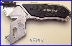 Husky Compact Retractable Sliding Utility Knife Razor Blade Cutter Quick Change