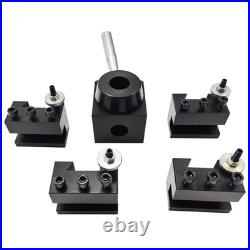 INTBUYING 5Pcs Wedge Type Quick Change Tool Post Holder Set For Lathe 0.59