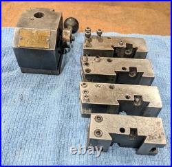 Kdk 100 Series Tool Post #101526 With 4 Quick Change Tool Holders 101, 104 Kdk 100 Series Tool Post #101526 With 4 Quick Change Tool Holders 101, 104