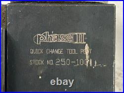 MACHINIST OfC TOOL LATHE MILL Phase II Quick Change Tool Post & Holder 250 100