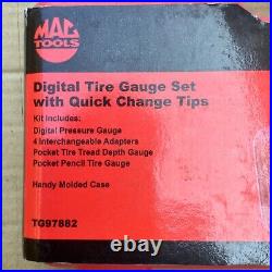 Mac Tools Digital Tire Gauge Set with Quick Change Tip TG97882 New