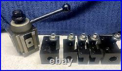 Machinist Tools Yuasa Quick Change Tool Post Holder 740-400 & 5 Holders (NOS)