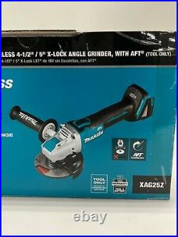 Makita X-Lock Angle Grinder LXT Brushless Quick Change AFT 4.5 5 XAG25Z Tool