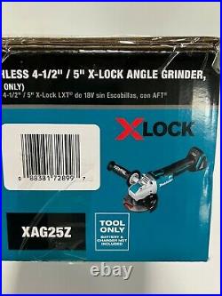 Makita X-Lock Angle Grinder LXT Brushless Quick Change AFT 4.5 5 XAG25Z Tool