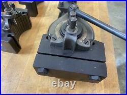 Metal lathe quick change tool post and holders, clausing